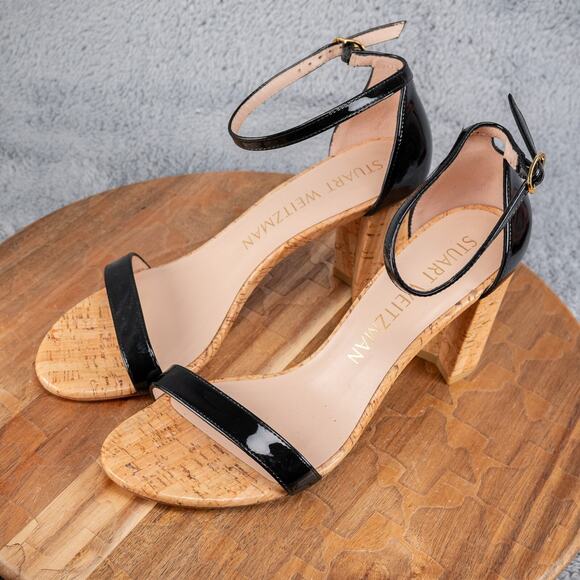 Stuart Weitzman Nearly Nude Open Toe Heels Cork Size 6 US. - Picture 3 of 6